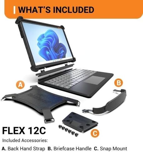 Flex 12C Rugged Windows 11 Pro Tablet with Detachable Keyboard 12.96", Intel i3-1215U, 16GB RAM, 512GB SSD, AMOLED 2880x1920 Touchscreen, WiFi 6, USB-C, HDMI in Kuwait