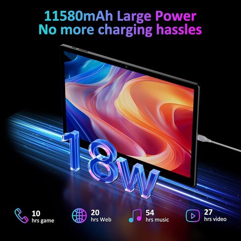 Tablet 14 Inch Android 15 Tablets, 2000*1200 IPS Display Tablets, 256GB Storage(Expand to 2TB) + 36GB,11580 mAh 18W PD Fast Charger, 8 Core CPU,4 Speakers, 5G WiFi, 8+13MP, Tablet with Case - Gray in Kuwait