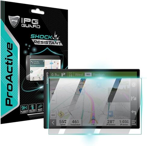 IPG ProActive for Garmin DriveSmart 86, 8-inch Car GPS Navigator 9H Hardness Screen Protector Nano Ceramic FilmUltra Responsive High Clarity Anti Scratch Smudge for ProAc86 in Kuwait