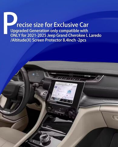 2pcs 2025 Jeep Grand Cherokee L Laredo/Altitude(X) Screen Protector for 2021 2022 2023 2024 2025 Grand Cherokee L 8.4Inch Radio Screen Protector 2025 Grand Cherokee L Accessories in Kuwait