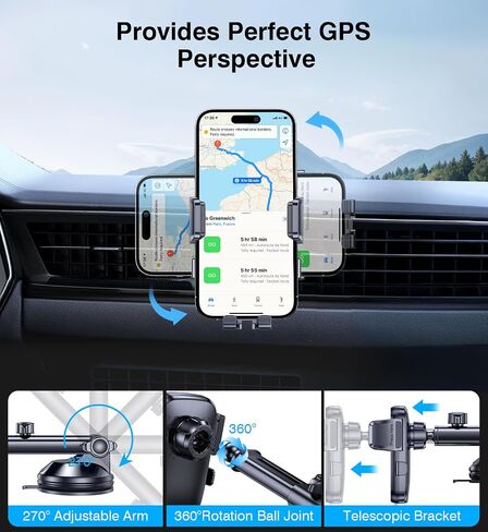Kaistyle Wireless Car Charger【One Hand Manual Clamping】 Fast Wireless Charger for Car Phone Holder Mount Charger Phone Holders for Your Car Dashboard/Windshield/Vent Truck Mount for iPhone Samsung in Kuwait