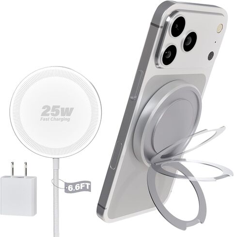 2Pack Magnetic Wireless iPhone Charger Fast Phone Charger with Stand, 6FT 25W Fast Phone Charging Pad Wireless Magnetic Charge for iPhone 17/17Air/16 Pro Max/16 Plus/15 Pro Max/AirPods3/2/Pro Black in Kuwait