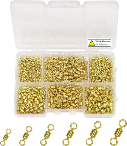 Fishing Barrel Swivels Kit, 300pcs Stainless Steel Rolling Bearing Snap Connector for Saltwater Freshwater Fishing#2#3#4#5#6#7 in Saudi Arabia