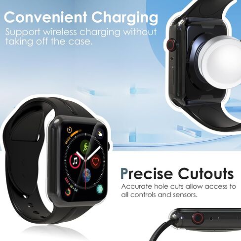 4-Pack Screen Protectors Compatible with Apple Watch Series SE/6/5/4 44mm, Full Protective Soft TPU Screen Bumper Cover Case Repacement for iWatch 44mm - Clear in Saudi Arabia