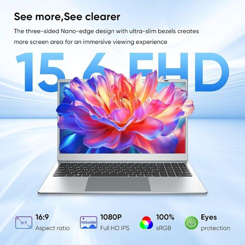 2026 Lightweight15.6" Laptop 16GB RAM 256GB SSD for Work School Home,Silver in Kuwait