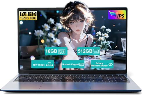 15.6" FHD-Laptop, AMD Ryzen 5 (Up to 3.7GHz, Beat i5-1135G7), 16GB RAM 512GB SSD, Radeon Vega 8 Graphics, 65W Fast Charging, Privacy Shutter, Numpad, Win 11, Gaming Laptop for College Students, Office in Saudi Arabia