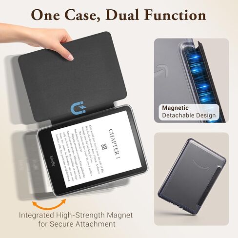 Detachable Magnetic Case for 6.8" Kindle Paperwhite 11th Gen 2021,Black in Kuwait