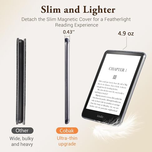 Detachable Magnetic Case for 6.8" Kindle Paperwhite 11th Gen 2021,Black in Kuwait