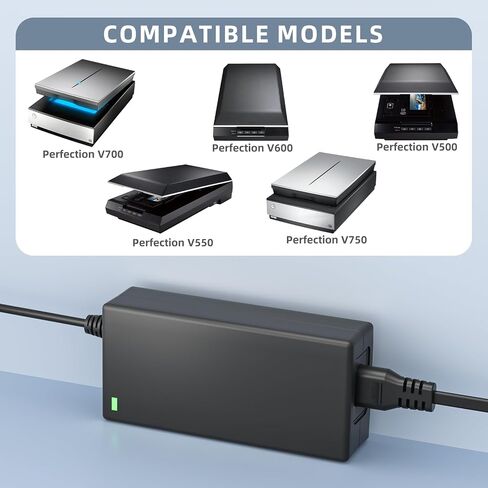 24V AC Adapter Compatible with Epson Perfection V500 V600 V700 V800 4490 J252A 640U Workforce WF-100 WF-110 ES-400 DS-530 TM-P80 Scanner Printer Power Supply in Kuwait