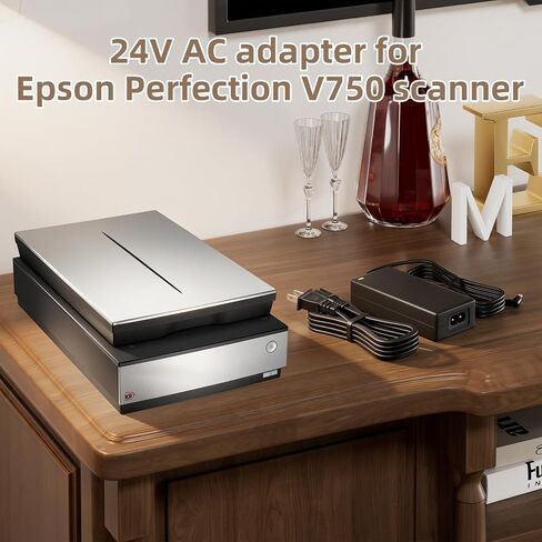 24V AC Adapter Compatible with Epson Perfection V500 V600 V700 V800 4490 J252A 640U Workforce WF-100 WF-110 ES-400 DS-530 TM-P80 Scanner Printer Power Supply in Kuwait