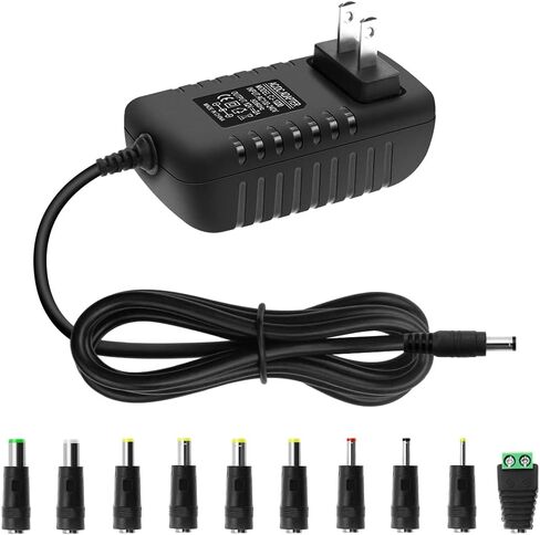 12V Power Supply 2A AC/DC Adapter 12Volt Wall Charger Replacement Power Cord AC 100V-240V to DC 12Volt 2A 1.5A 1A Converter for LED Strip Light Security Camera GPS Webcam Router with 10TIPS in Kuwait