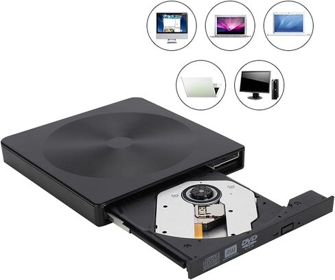 B 3.0 External DVD Recorder Optical Drive, Portable DVD Burner for WIN7 WIN8 OS, Thin External CD DVD Writer with Anti Burnout Chip, High Speed B 3.0 Interface in Kuwait