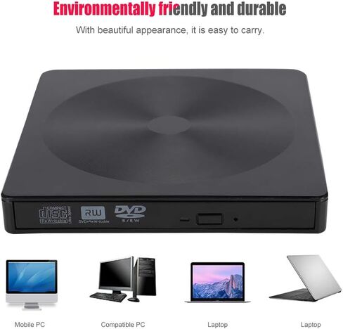 B 3.0 External DVD Recorder Optical Drive, Portable DVD Burner for WIN7 WIN8 OS, Thin External CD DVD Writer with Anti Burnout Chip, High Speed B 3.0 Interface in Kuwait