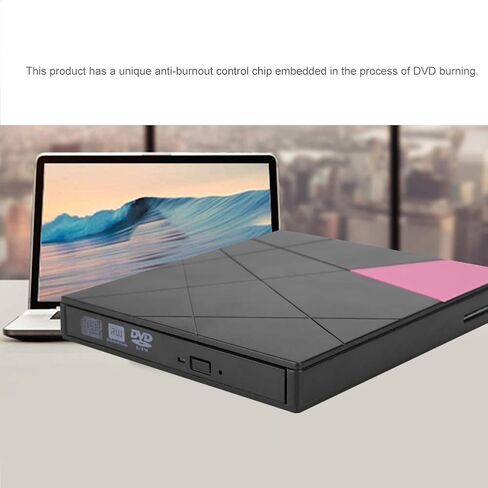 B 3.0 External DVD Recorder Optical Drive, Portable DVD Burner for WIN7 WIN8 OS, Thin External CD DVD Writer with Anti Burnout Chip, High Speed B 3.0 Interface in Kuwait