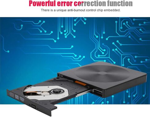 B 3.0 External DVD Recorder Optical Drive, Portable DVD Burner for WIN7 WIN8 OS, Thin External CD DVD Writer with Anti Burnout Chip, High Speed B 3.0 Interface in Kuwait
