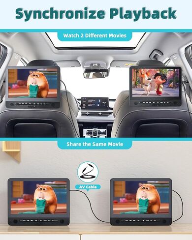 Desobry 12.5'' Dual Screen Car Headrest Back Seat Entertainment System in Saudi Arabia