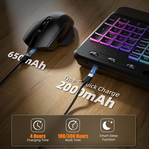 Hamile Ergonomic Wireless Keyboard and Mouse Combo, Wave Keys Full Size Keyboards with Wrist Rest for Natural Typing,Quiet Backlit Mice,Phone Holder,2.4G Wireless for Computer/Laptop/Windows/Mac,Black in Saudi Arabia