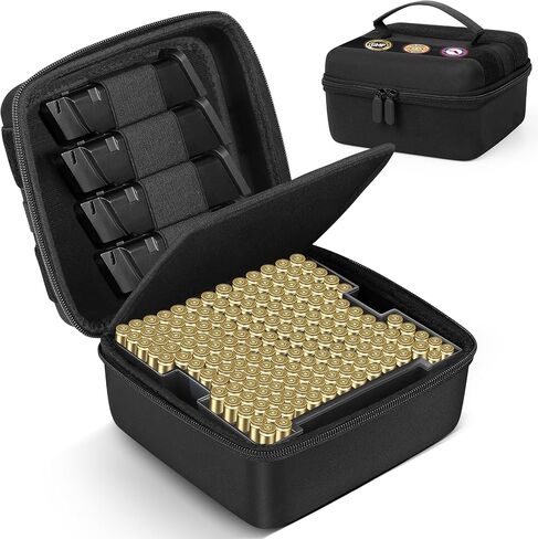 Portable Ammo Storage Case for 4 Magazines & 282 Rounds. Ammo Organiser Compatible with 9mm Luger, 380 ACP, 30 Luger, 32 S&W, 9mm Makarov. in Kuwait