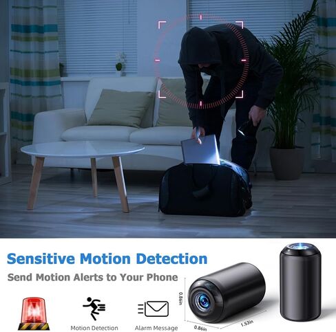 Mini Nanny Hidden Camera Wireless WiFi Small Security Cameras Indoor Outdoor Spy Cam Micro Cam with Night Vision Motion Detection for Home Security, Room, Pet, Baby in Kuwait