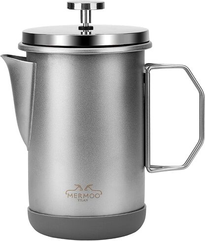 MERMOO YILAN French Press 1000ml, Camping Coffee Press, Foldable Handle in Kuwait
