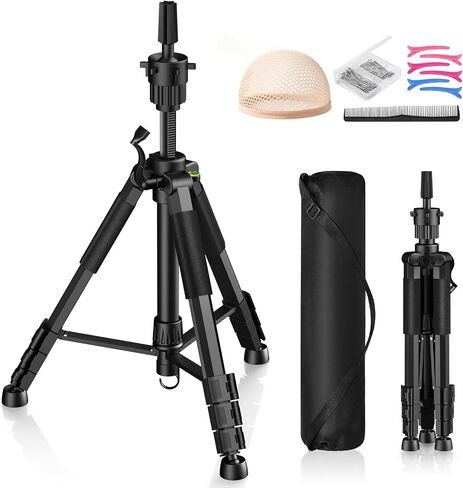 Mannequin Head Stand, 54 inch Adjustable Wig Stand Tripod with Non-Slip Base, Heavy Duty Metal Mannequin Tripod Stand for Cosmetology Hairdressing in Saudi Arabia