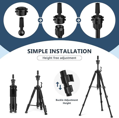 Mannequin Head Stand, 54 inch Adjustable Wig Stand Tripod with Non-Slip Base, Heavy Duty Metal Mannequin Tripod Stand for Cosmetology Hairdressing in Saudi Arabia