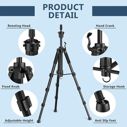 Mannequin Head Stand, 54 inch Adjustable Wig Stand Tripod with Non-Slip Base, Heavy Duty Metal Mannequin Tripod Stand for Cosmetology Hairdressing in Saudi Arabia
