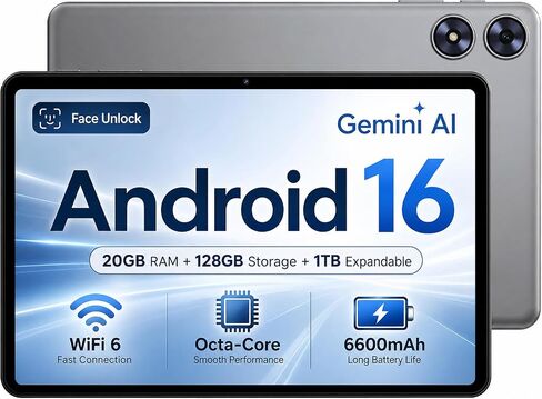 SVITOO Android Tablet 10 Inch, 20GB RAM 128GB ROM Expandable WiFi 6 Gray in Saudi Arabia