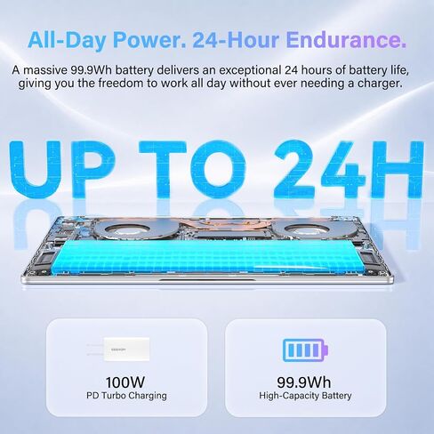 GEEKOM GeekBook M16 Laptop, Up to 24H, 55W Sustained Power Ultra 9 Notebook in Saudi Arabia