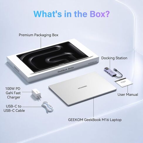 GEEKOM GeekBook M16 Laptop, Up to 24H, 55W Sustained Power Ultra 9 Notebook in Saudi Arabia