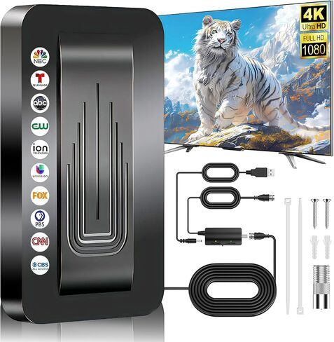 TV Antenna Indoor Outdoor, Digital TV Antenna for Local Channels Easy Setup in Kuwait