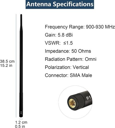 2 PCS LoRa 915MHz Antenna Set 38CM 5.8dBi High Gain Omni Directional Long Range Aerial for Meshtastic LoRa Helium LoraWAN with IPEX Pigtail in Kuwait