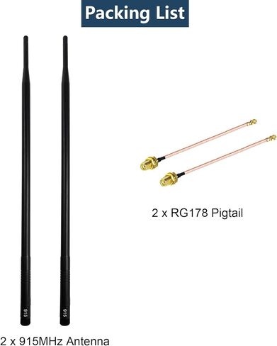 2 PCS LoRa 915MHz Antenna Set 38CM 5.8dBi High Gain Omni Directional Long Range Aerial for Meshtastic LoRa Helium LoraWAN with IPEX Pigtail in Kuwait