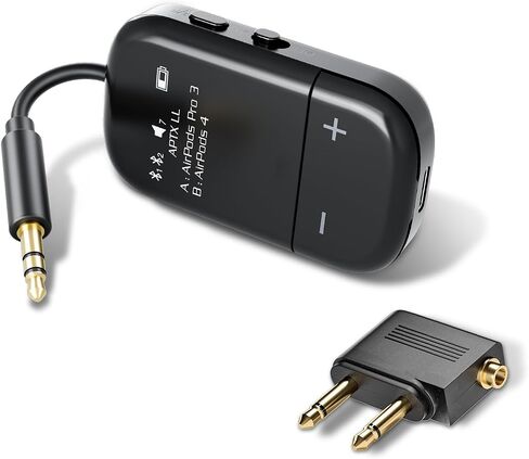 Blue Air Airplane Bluetooth Adapter for 2 AirPods or Headphones in Kuwait