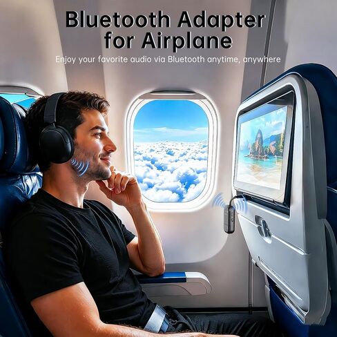 Blue Air Airplane Bluetooth Adapter for 2 AirPods or Headphones in Kuwait