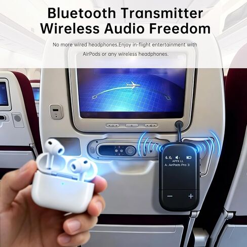 Blue Air Airplane Bluetooth Adapter for 2 AirPods or Headphones in Kuwait