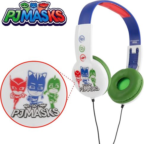 PJ Masks Kids Safe Over The Ear Headphones HP2-03120| Kids Headphones, Volume Limiter for Developing Ears, 3.5MM Stereo Jack, Recommended for Ages 3-9, by Sakar in Kuwait