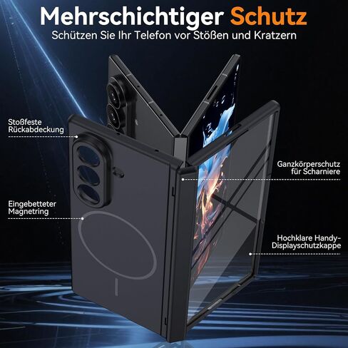 YINLAI for Samsung Galaxy Z Fold 8 Ultra Case with Screen Protector, Black in Kuwait