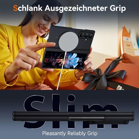 YINLAI for Samsung Galaxy Z Fold 8 Ultra Case with Screen Protector, Black in Kuwait