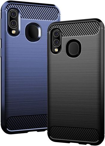 Phone Case for Samsung Galaxy A10e/A20e with Tempered Glass Screen Protector Cover and Cell Accessories Silicone Slim Thin Rugged Soft TPU Rubber Glaxay A 10e 10ae S102DL Galaxies 20e 20ae Cases Blue in Kuwait