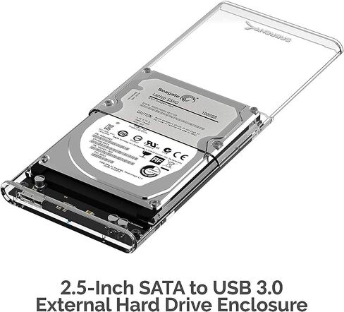 Sabrent 2.5-Inch SATA to USB 3.0 Tool-Free Clear External Hard Drive Enclosure + 22AWG 10 Feet USB 3.0 Extension Cable in Kuwait