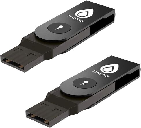 Thetis FIDO2 Security Key (USB-A, 2-Pack) - Hardware MFA & Passkey Access for Business, School ERP & Employee Accounts | Compatible with Windows, Google Workspace, Apple ID, Coinbase, Salesforce in Kuwait