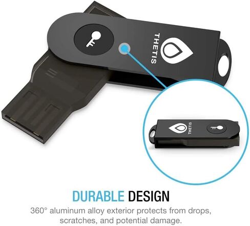 Thetis FIDO2 Security Key (USB-A, 2-Pack) - Hardware MFA & Passkey Access for Business, School ERP & Employee Accounts | Compatible with Windows, Google Workspace, Apple ID, Coinbase, Salesforce in Kuwait