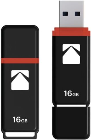 Kodak USB Flash Drive 64 GB - K100 Classic Black mat Casing Series with a Transparent red Neck + a Cap EKMMD64GK102 in Kuwait