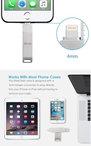 iDiskk APPL-e Certified 64GB iPhone Flash Drive&Photo Stick for iPhone iPad in Kuwait