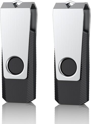 4GB 2PCS USB 2.0 Flash Drive Memory Stick Thumb Drive Jump Drive with Keychain - Black in Kuwait