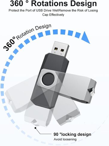 4GB 2PCS USB 2.0 Flash Drive Memory Stick Thumb Drive Jump Drive with Keychain - Black in Kuwait