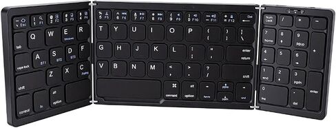 XUMIUZIY Foldable Bluetooth Keyboard and Mouse Combo with Numeric Keypad, Full - Size Travel Wireless Keyboard Set for Tablet Laptop in Kuwait