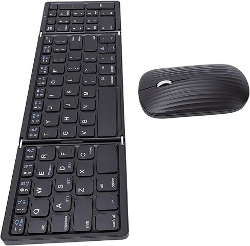 XUMIUZIY Foldable Bluetooth Keyboard and Mouse Combo with Numeric Keypad, Full - Size Travel Wireless Keyboard Set for Tablet Laptop in Kuwait