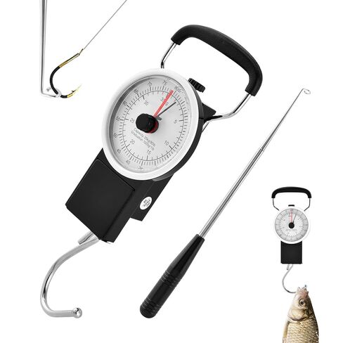 Fishing Scale,80lbs/35kg Fishing Gear with Built-in Measuring Tape,Fish Hook Remover Tool,Portable Hanging Fishings Weight Scale Luggage Scales with Hook,Fish Gifts for Men in Kuwait